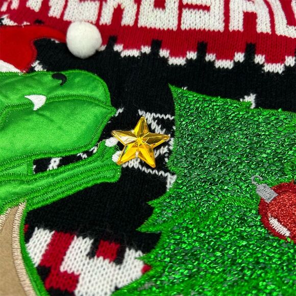 Celebrate Together Men's Tree Rexosaurus Ugly Christmas Sweater Large - Picture 6 of 8